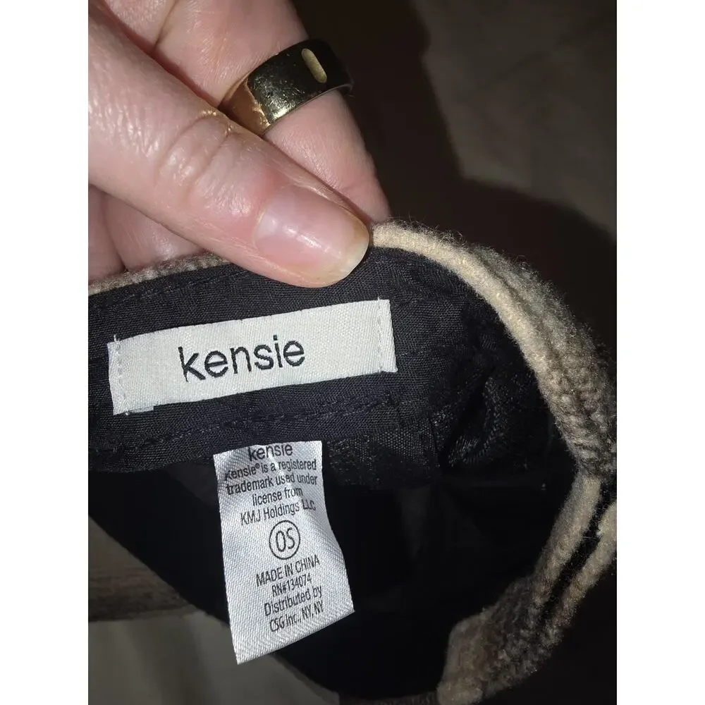 Kensie Brown and Tan Plaid Flannel Baseball Cap Hat